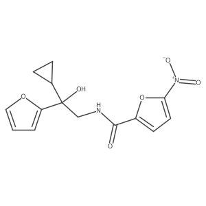 N-[2-cyclopropyl-2-(furan-2-yl)-2-hydroxyethyl]-5-nitrofuran-2-carboxamide结构式