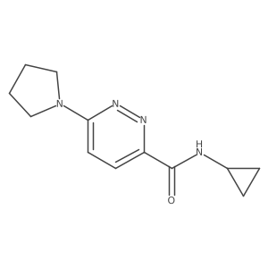 N-cyclopropyl-6-(pyrrolidin-1-yl)pyridazine-3-carboxamide结构式