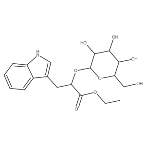 Ethyl I+/--(I(2)-D-glucopyranosyloxy)-1H-indole-3-propanoate结构式