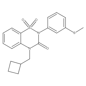 4-(Cyclobutylmethyl)-2-(3-methylsulfanylphenyl)-1,1-dioxo-1lambda6,2,4-benzothiadiazin-3-one结构式