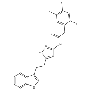 N-{3-[2-(1H-indol-3-yl)ethyl]-1H-1,2,4-triazol-5-yl}-2-(2,4,5-trifluorophenyl)acetamide Structure
