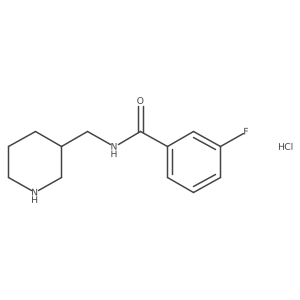 3-Fluoro-N-(piperidin-3-ylmethyl)benzamide hydrochloride结构式