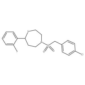 4-((4-Chlorobenzyl)sulfonyl)-7-(2-fluorophenyl)-1,4-thiazepane结构式