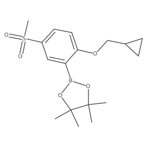 2-[2-(Cyclopropylmethoxy)-5-(methylsulfonyl)phenyl]-4,4,5,5-tetramethyl-1,3,2-dioxaborolane Structure