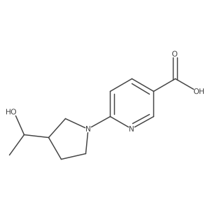 6-(3-(1-Hydroxyethyl)pyrrolidin-1-yl)nicotinic acid结构式