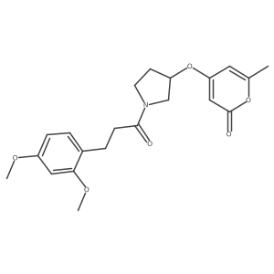4-((1-(3-(2,4-dimethoxyphenyl)propanoyl)pyrrolidin-3-yl)oxy)-6-methyl-2H-pyran-2-one结构式