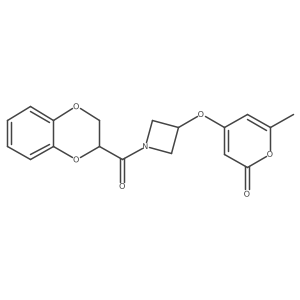 4-((1-(2,3-dihydrobenzo[b][1,4]dioxine-2-carbonyl)azetidin-3-yl)oxy)-6-methyl-2H-pyran-2-one结构式