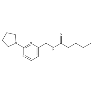N-((2-(pyrrolidin-1-yl)pyrimidin-4-yl)methyl)pentanamide结构式