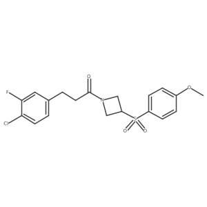 3-(4-Chloro-3-fluorophenyl)-1-(3-((4-methoxyphenyl)sulfonyl)azetidin-1-yl)propan-1-one Structure