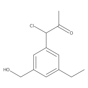 1-Chloro-1-(3-ethyl-5-(hydroxymethyl)phenyl)propan-2-one结构式