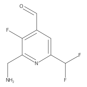 2-(Aminomethyl)-6-(difluoromethyl)-3-fluoropyridine-4-carboxaldehyde Structure
