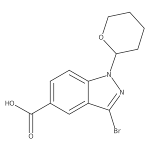 3-Bromo-1-(tetrahydro-2h-pyran-2-yl)-1h-indazole-5-carboxylic acid结构式