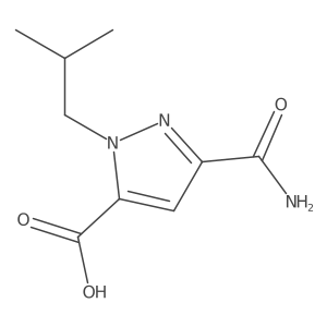 3-carbamoyl-1-(2-methylpropyl)-1H-pyrazole-5-carboxylic acid Structure
