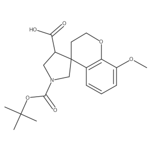 1'-(Tert-butoxycarbonyl)-8-methoxyspiro[chroman-4,3'-pyrrolidine]-4'-carboxylic acid结构式