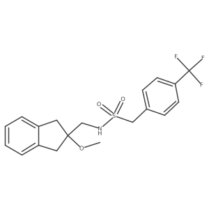 N-((2-methoxy-2,3-dihydro-1H-inden-2-yl)methyl)-1-(4-(trifluoromethyl)phenyl)methanesulfonamide结构式