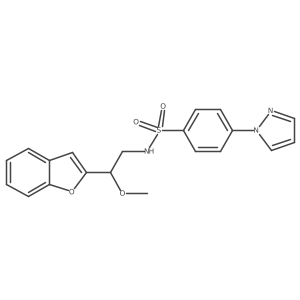 N-(2-(benzofuran-2-yl)-2-methoxyethyl)-4-(1H-pyrazol-1-yl)benzenesulfonamide Structure