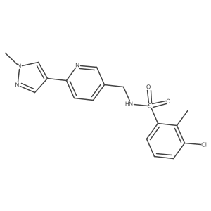 3-chloro-2-methyl-N-((6-(1-methyl-1H-pyrazol-4-yl)pyridin-3-yl)methyl)benzenesulfonamide Structure