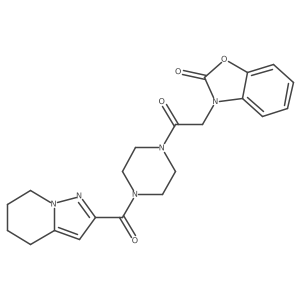 3-(2-oxo-2-(4-(4,5,6,7-tetrahydropyrazolo[1,5-a]pyridine-2-carbonyl)piperazin-1-yl)ethyl)benzo[d]oxazol-2(3H)-one Structure