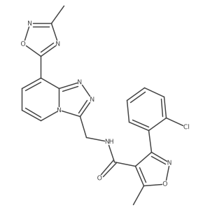 3-(2-chlorophenyl)-5-methyl-N-((8-(3-methyl-1,2,4-oxadiazol-5-yl)-[1,2,4]triazolo[4,3-a]pyridin-3-yl)methyl)isoxazole-4-carboxamide Structure