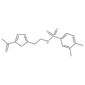 N-(2-(5-acetylthiophen-2-yl)ethyl)-3,4-difluorobenzenesulfonamide结构式