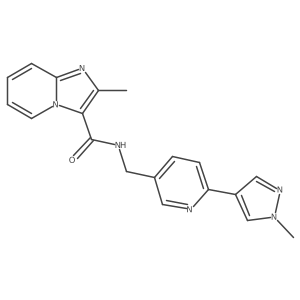 2-methyl-N-((6-(1-methyl-1H-pyrazol-4-yl)pyridin-3-yl)methyl)imidazo[1,2-a]pyridine-3-carboxamide Structure