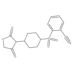 2-((4-(2,4-Dioxooxazolidin-3-yl)piperidin-1-yl)sulfonyl)benzonitrile结构式