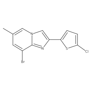 8-Bromo-2-(5-chlorothiophen-2-yl)-6-methylimidazo[1,2-a]pyridine Structure