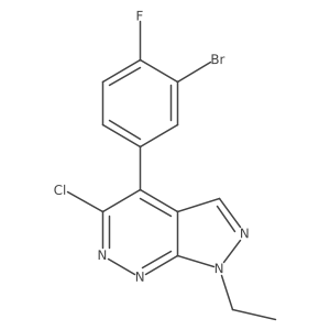 4-(3-Bromo-4-fluorophenyl)-5-chloro-1-ethyl-1H-pyrazolo[3,4-c]pyridazine结构式
