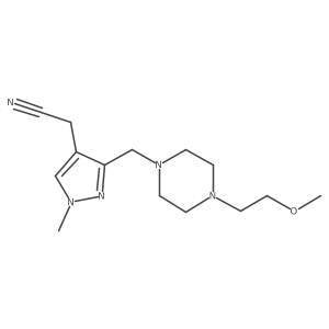 2-(3-{[4-(2-methoxyethyl)piperazin-1-yl]methyl}-1-methyl-1H-pyrazol-4-yl)acetonitrile结构式