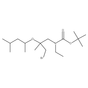 tert-butyl N-{3-bromo-2-methyl-2-[(4-methylpentan-2-yl)oxy]propyl}-N-ethylcarbamate结构式
