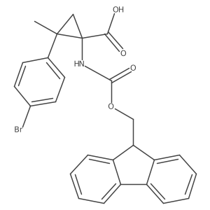 2-(4-bromophenyl)-1-({[(9H-fluoren-9-yl)methoxy]carbonyl}amino)-2-methylcyclopropane-1-carboxylic acid结构式