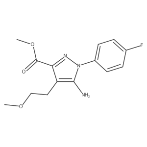 methyl 5-amino-1-(4-fluorophenyl)-4-(2-methoxyethyl)-1H-pyrazole-3-carboxylate Structure