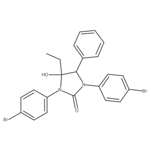 1,3-Bis(4-bromophenyl)-4-ethyl-4-hydroxy-5-phenyl-2-imidazolidinone Structure