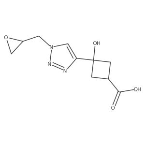 3-hydroxy-3-(1-{[(2S)-oxiran-2-yl]methyl}-1H-1,2,3-triazol-4-yl)cyclobutane-1-carboxylic acid结构式