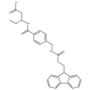 (3S)-3-({4-[({[(9H-fluoren-9-yl)methoxy]carbonyl}amino)methyl]phenyl}formamido)pentanoic acid结构式