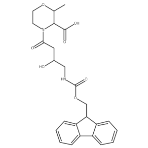 4-[4-({[(9H-fluoren-9-yl)methoxy]carbonyl}amino)-3-hydroxybutanoyl]-2-methylmorpholine-3-carboxylic acid结构式