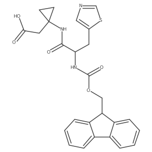 2-{1-[2-({[(9H-fluoren-9-yl)methoxy]carbonyl}amino)-3-(1,3-thiazol-5-yl)propanamido]cyclopropyl}acetic acid Structure