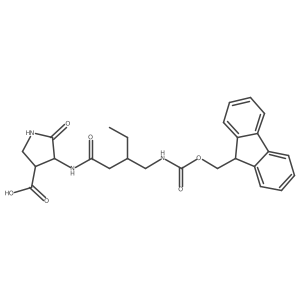 4-{3-[({[(9H-fluoren-9-yl)methoxy]carbonyl}amino)methyl]pentanamido}-5-oxopyrrolidine-3-carboxylic acid结构式
