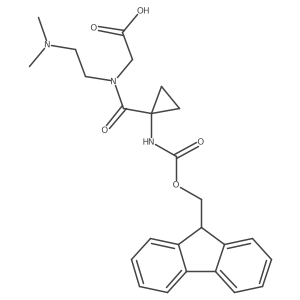 2-{N-[2-(dimethylamino)ethyl]-1-[1-({[(9H-fluoren-9-yl)methoxy]carbonyl}amino)cyclopropyl]formamido}acetic acid结构式