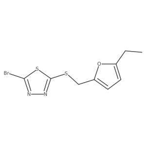 2-Bromo-5-{[(5-ethylfuran-2-yl)methyl]sulfanyl}-1,3,4-thiadiazole结构式