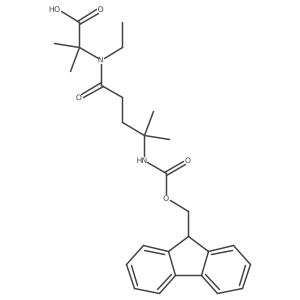 2-[N-ethyl-4-({[(9H-fluoren-9-yl)methoxy]carbonyl}amino)-4-methylpentanamido]-2-methylpropanoic acid结构式