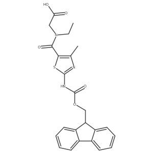 2-{N-ethyl-1-[2-({[(9H-fluoren-9-yl)methoxy]carbonyl}amino)-4-methyl-1,3-thiazol-5-yl]formamido}acetic acid Structure