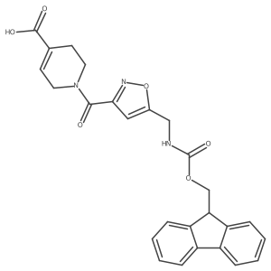 1-{5-[({[(9H-fluoren-9-yl)methoxy]carbonyl}amino)methyl]-1,2-oxazole-3-carbonyl}-1,2,3,6-tetrahydropyridine-4-carboxylic acid结构式