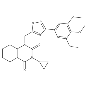 3-Cyclopropyl-1-[[3-(3,4,5-trimethoxyphenyl)-1,2,4-oxadiazol-5-yl]methyl]-4a,5,6,7,8,8a-hexahydroquinazoline-2,4-dione结构式