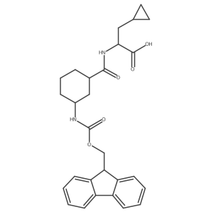 rac-3-cyclopropyl-2-{[(1R,3R)-3-({[(9H-fluoren-9-yl)methoxy]carbonyl}amino)cyclohexyl]formamido}propanoic acid Structure