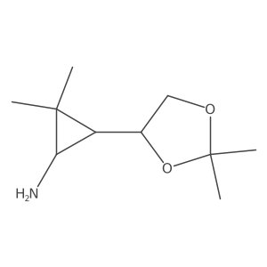 rac-(1R,3S)-3-(2,2-dimethyl-1,3-dioxolan-4-yl)-2,2-dimethylcyclopropan-1-amine结构式