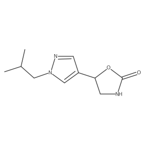 5-[1-(2-methylpropyl)-1H-pyrazol-4-yl]-1,3-oxazolidin-2-one结构式