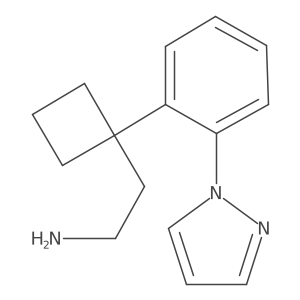2-{1-[2-(1H-pyrazol-1-yl)phenyl]cyclobutyl}ethan-1-amine结构式