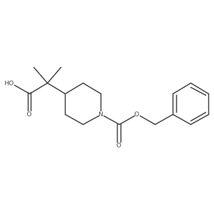 2-Methyl-2-(1-phenylmethoxycarbonylpiperidin-4-yl)propanoic acid Structure