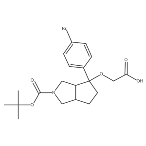 2-{[4-(4-Bromophenyl)-2-[(tert-butoxy)carbonyl]-octahydrocyclopenta[c]pyrrol-4-yl]oxy}acetic acid结构式